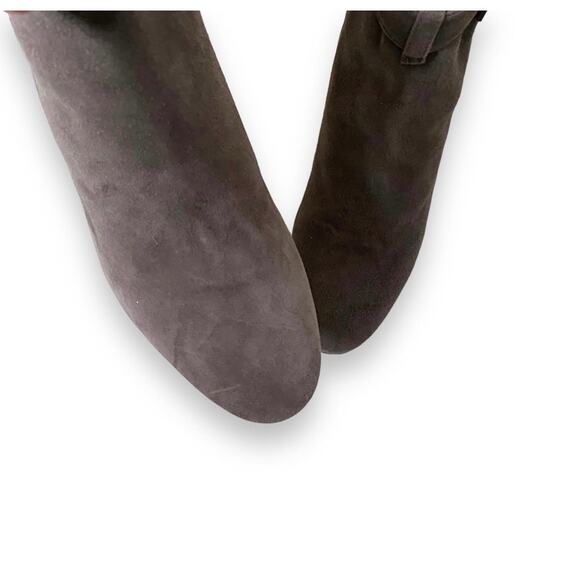 Aquatalia Vanie Brown Suede Sock Boots Sz 7.5B Block Heel Side Zip Waterproof - Picture 9 of 12